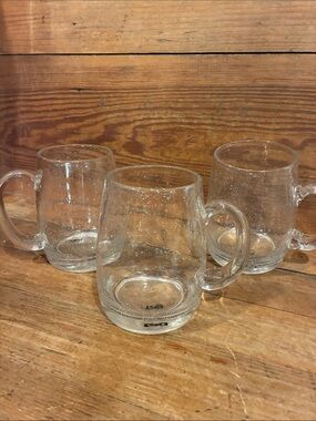 Tag Clear Bubble Glass Beer Mugs - Set of 3 NWT